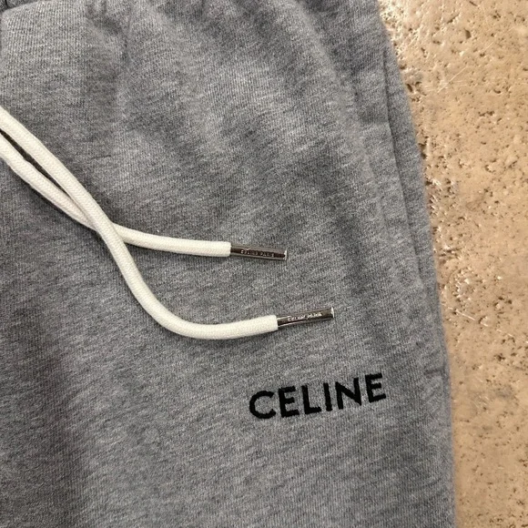 Celine x Hedi Slimane Embroidered Logo Grey Sweatpant Joggers